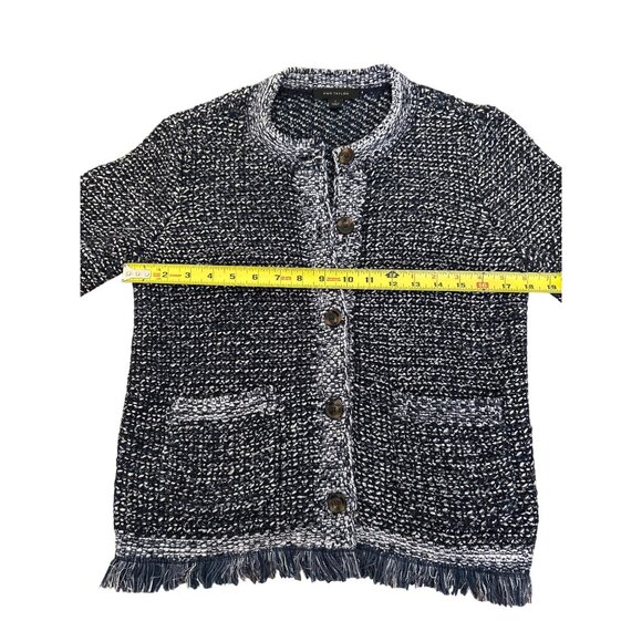 Women's Black and White Tweed Sweater - Picture 11 of 12